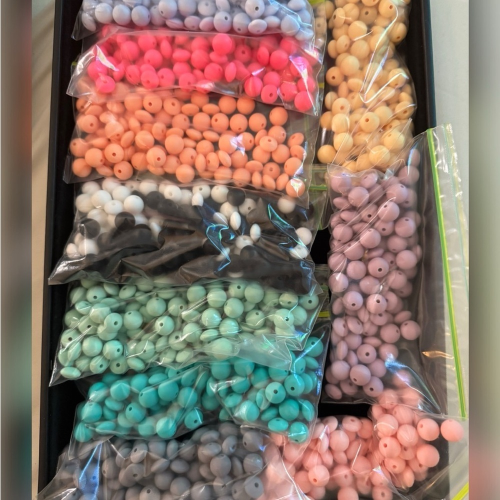 CRAFTING - Colorful 10mm & Lentil Silicone Bead Collection 1LB+